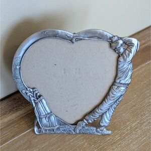 Pewter Picture Frame Golf Theme Silver Tabletop Decor Holds 4.5 x 4.5 in Picture